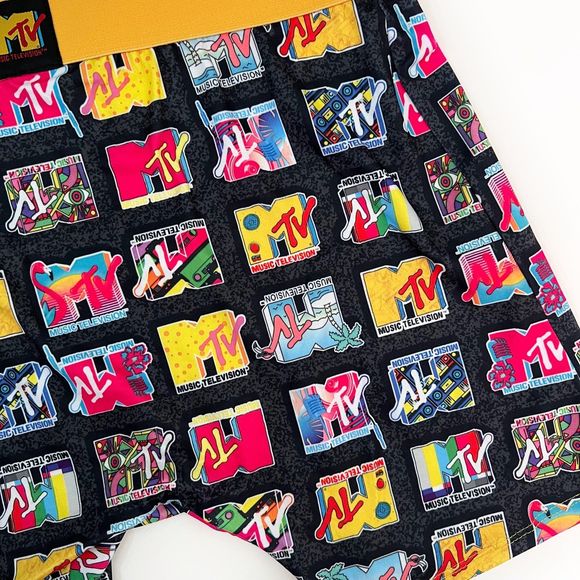 MTV Logo Crazy Boxer Briefs Mens Large Underwear Retro 90s TV Colorful Fun Gift - Picture 6 of 8